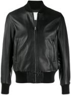 Sandro Paris Leather Bomber Jacket - Black