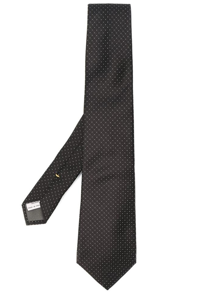 Canali Micro Dot Print Tie - Black
