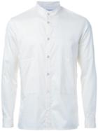 Factotum Band Collar Shirt, Men's, Size: 46, White, Cotton