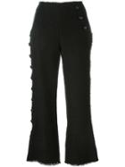 Proenza Schouler Cropped Woven Trousers, Women's, Size: 4, Black, Acrylic/polyester/nylon/cotton