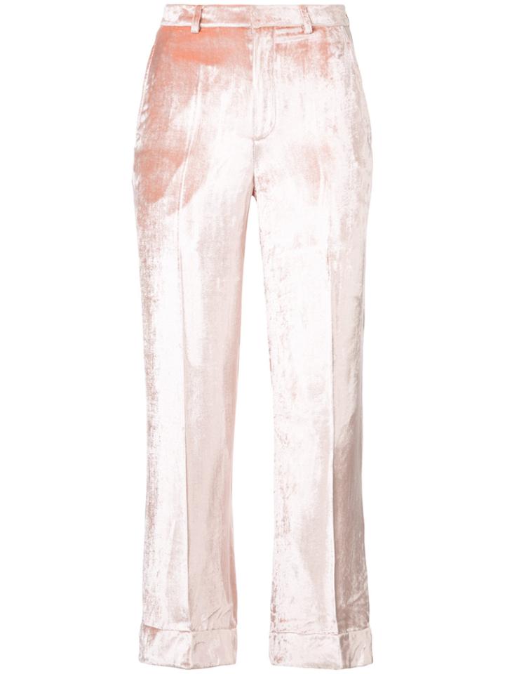Tome Metallic Tailored Trousers - Pink & Purple