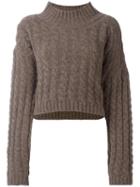Vivienne Westwood Anglomania Cable Knit Jumper, Women's, Size: Small, Brown, Polyamide/spandex/elastane/viscose/virgin Wool