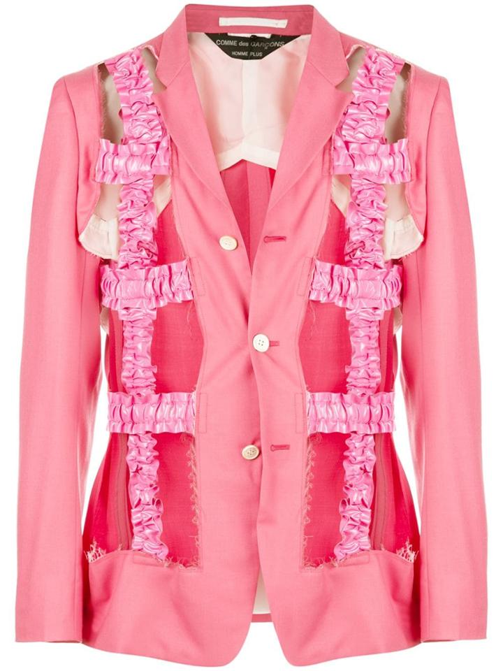 Comme Des Garçons Homme Plus Cut-out Detail Blazer - Pink