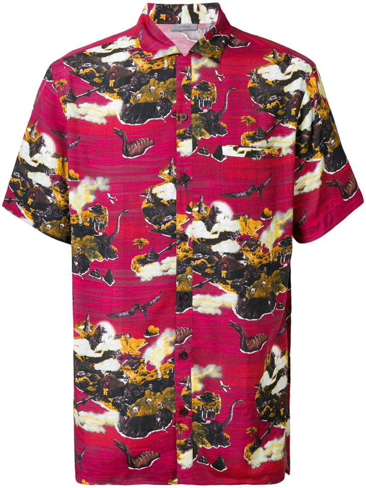 Lanvin Printed Button Shirt - Red