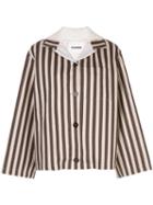 Jil Sander Oversized Striped Jacket - Brown