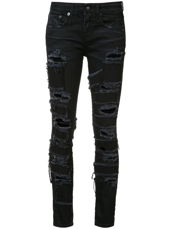 R13 Alison Patch Skinny Jeans - Black
