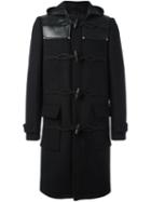Givenchy Long Duffle Coat, Men's, Size: 52, Black, Wool/polyamide/calf Leather/wool