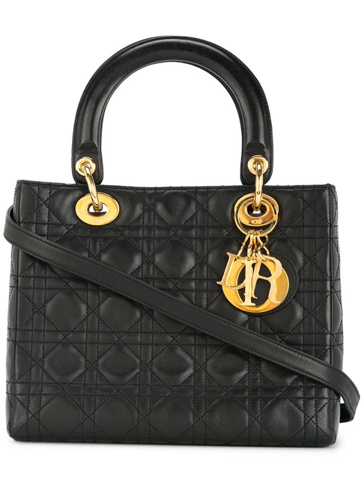 Christian Dior Vintage Lady Dior Cannage Bag - Black