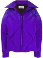 Msgm Hooded Padded Jacket - Purple