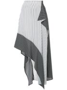 Robert Rodriguez Asymmetric Striped Skirt - Black