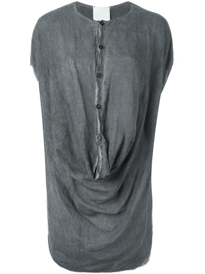 Lost & Found Rooms Draped Front Blouse, Women's, Size: Small, Grey, Cotton