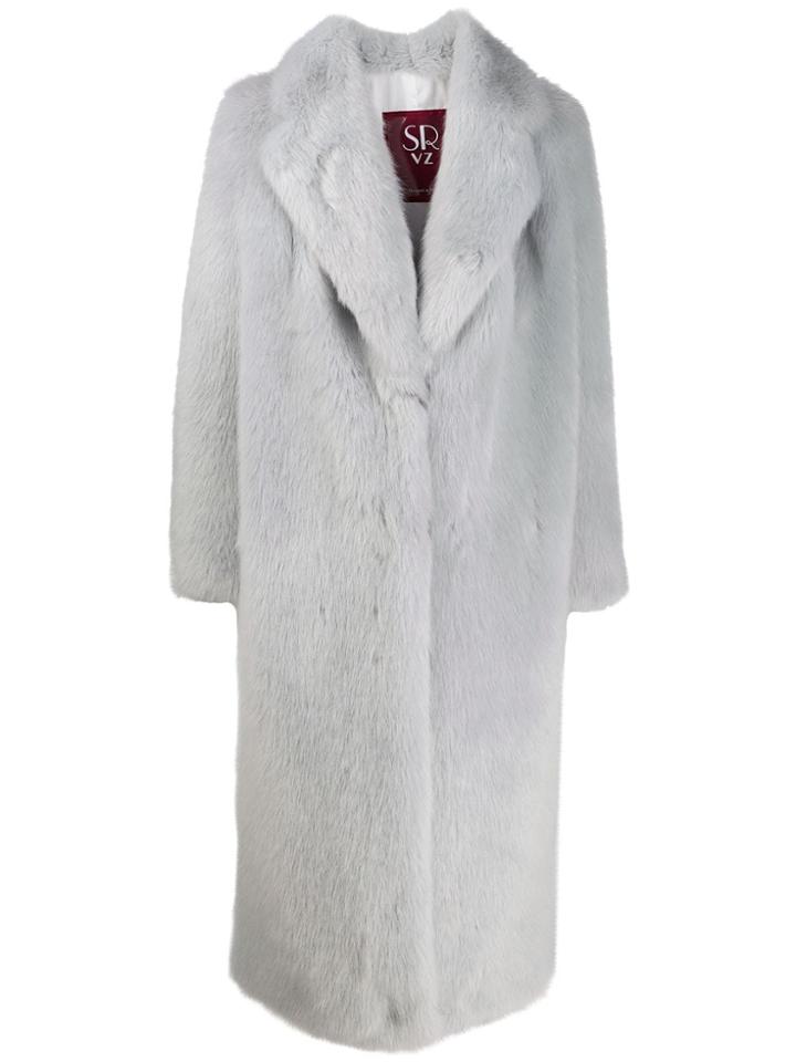 Simonetta Ravizza Oversized Faux-fur Coat - Blue