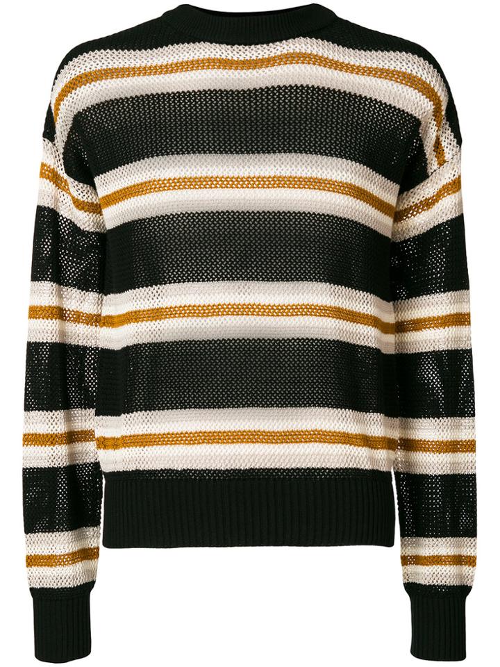 Laneus Long Sleeved Stripe Pullover - Black