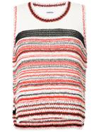 Coohem Melange Knit Sleeveless Pullover - White