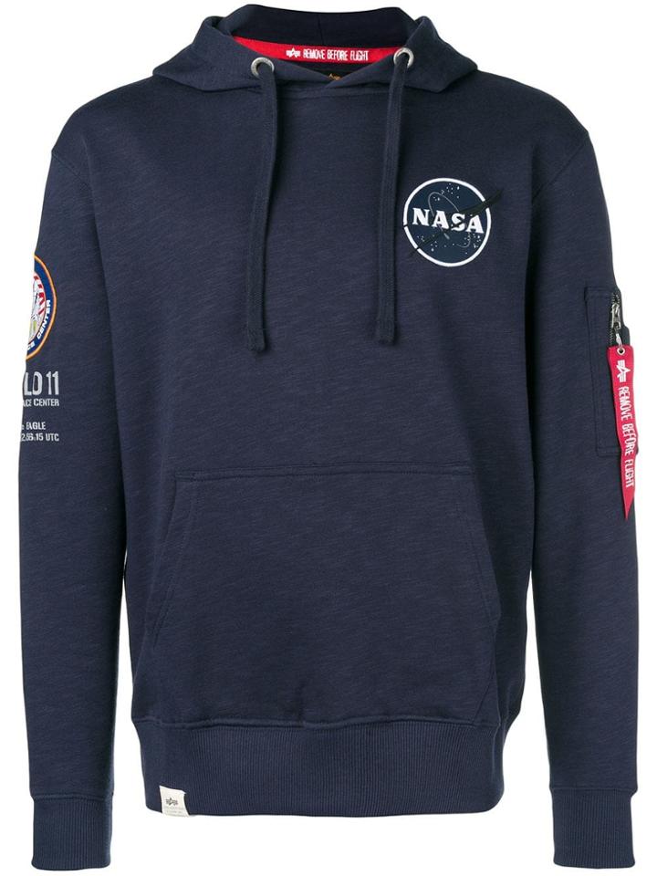 Alpha Industries 'nasa' Hooded Sweatshirt - Blue