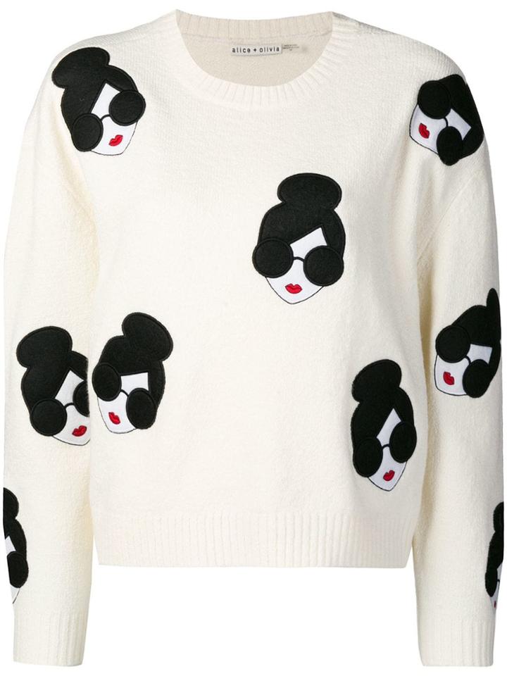 Alice+olivia Multi-patch Sweater - White
