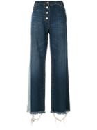 Each X Other Wide Leg Frayed Jeans - Blue