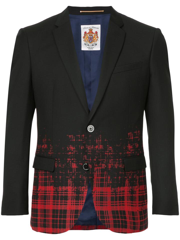 Education From Youngmachines Fade Check Blazer - Black