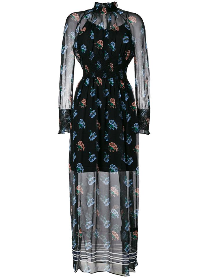 Markus Lupfer Patterned Sheer Dress - Black