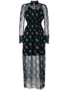 Markus Lupfer Patterned Sheer Dress - Black