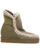Mou Concealed Heel Eskimo Boots - Green