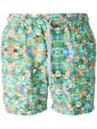 Capricode Floral Print Swim Shorts, Men's, Size: Xl, Green, Polyamide