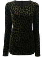 Odeeh - Leopard Sweater - Women - Cotton/polyamide/viscose - 38, Green, Cotton/polyamide/viscose