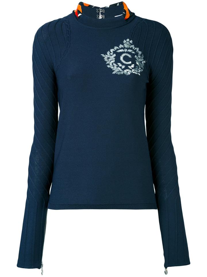 Carven Open Back Blouse - Blue