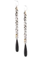 Ugo Cacciatori Hanging Leaves Drop Earrings - Black