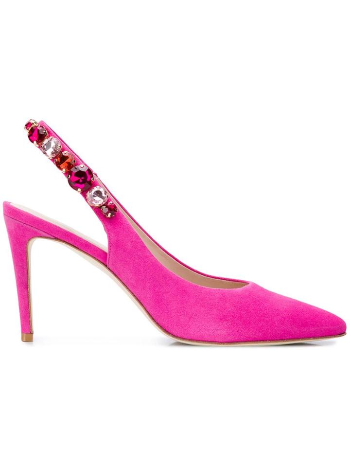 Kennel & Schmenger Embellished Slingback Pumps - Pink