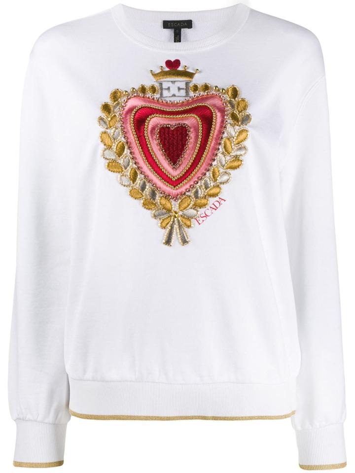 Escada Embroidered Chest Jumper - White