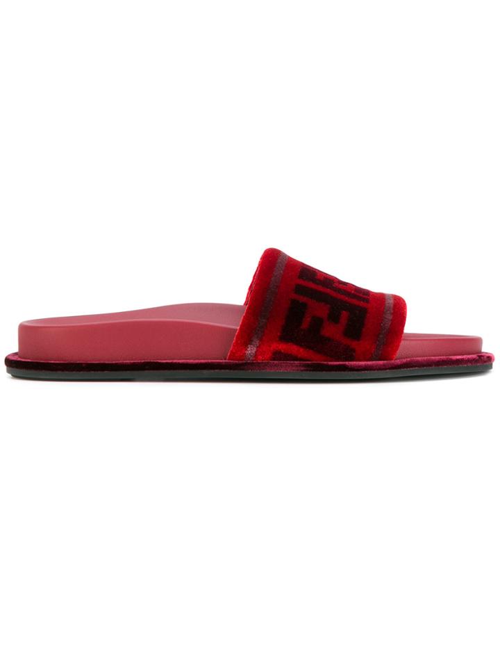 Fendi Ff Open-toe Sandals - Red