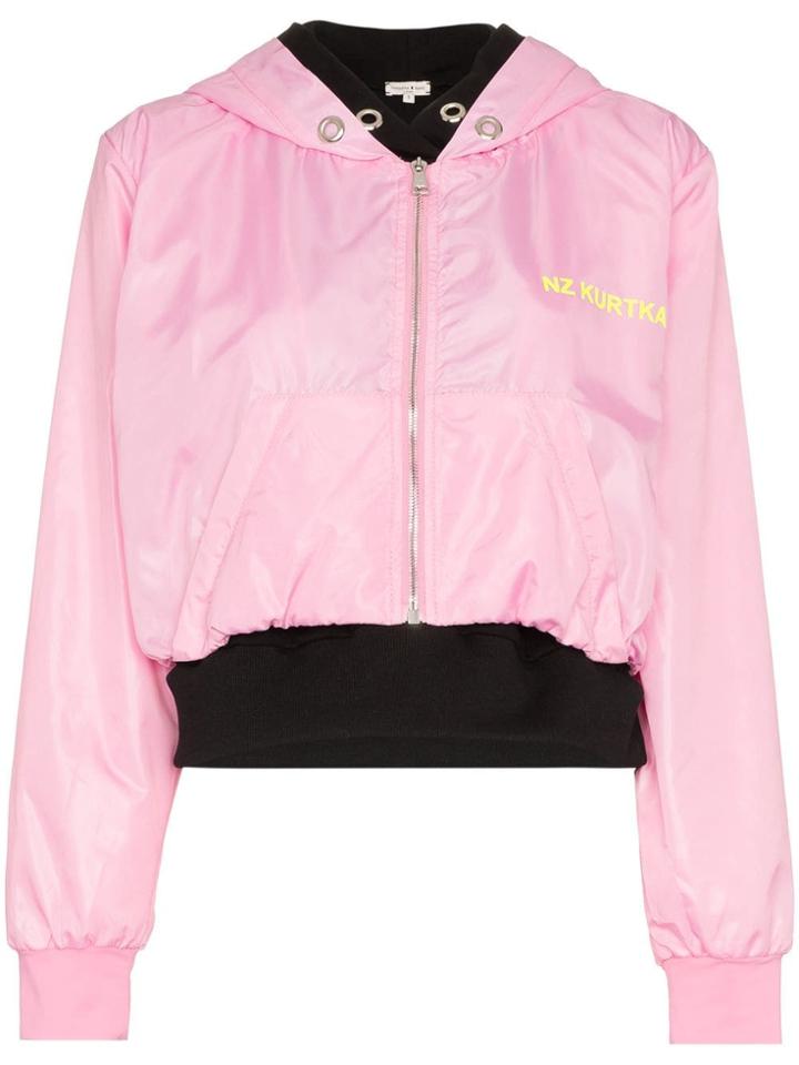 Natasha Zinko Nz Kurtka Print Double Layered Cotton Hoodie Jacket -