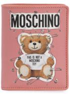 Moschino Logo Teddy Wallet - Pink & Purple