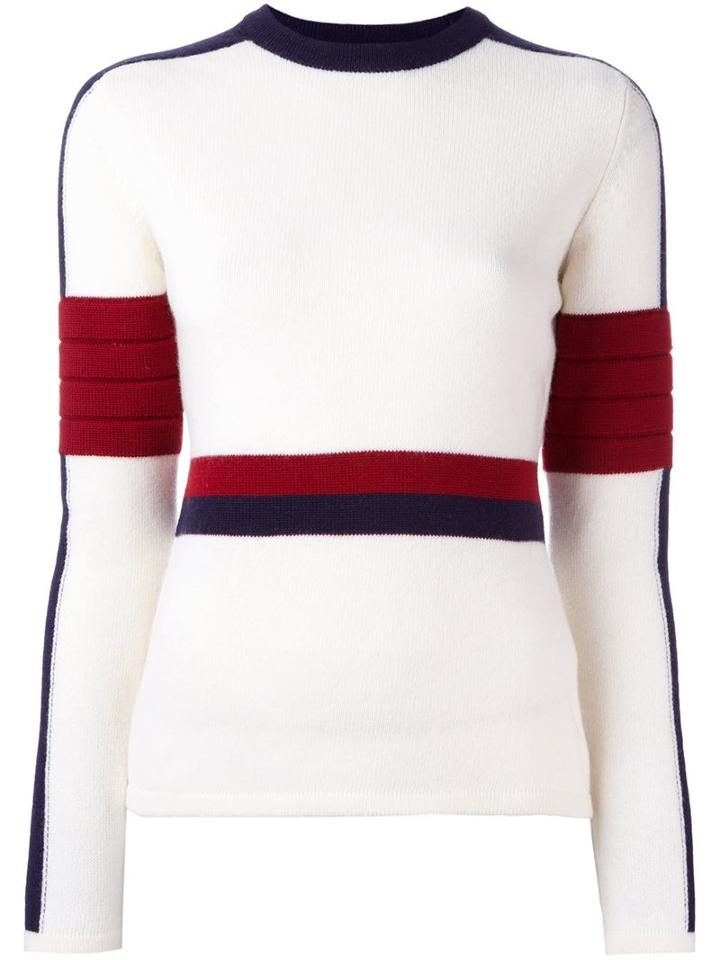 Rossignol Ribbed Colour Block Jumper, Women's, Size: 42, White, Virgin Wool