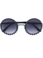 Dolce & Gabbana Eyewear Flower Round Frame Sunglasses - Black