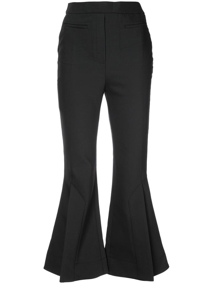 Ellery Cropped Flared Trousers - Black