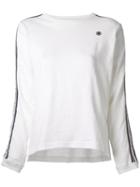 Jupe By Jackie Striped Sleeve Sweatshirt, Women's, Size: Small, White, Cotton/spandex/elastane