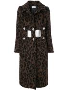 Au Jour Le Jour Leopard Print Cut Out Coat - Brown