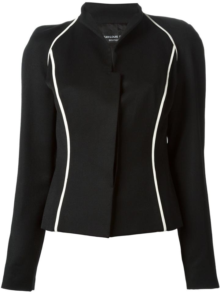Jean Louis Scherrer Vintage Contrast Trim Jacket - Black