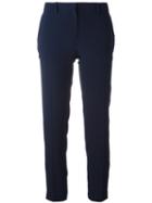No21 - Cropped Trousers - Women - Silk/acetate - 44, Blue, Silk/acetate