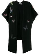 Valentino Butterfly Open Front Cardigan - Black