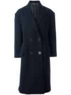 Alexander Mcqueen Oversized Peacoat, Women's, Size: 38, Blue, Cupro/virgin Wool