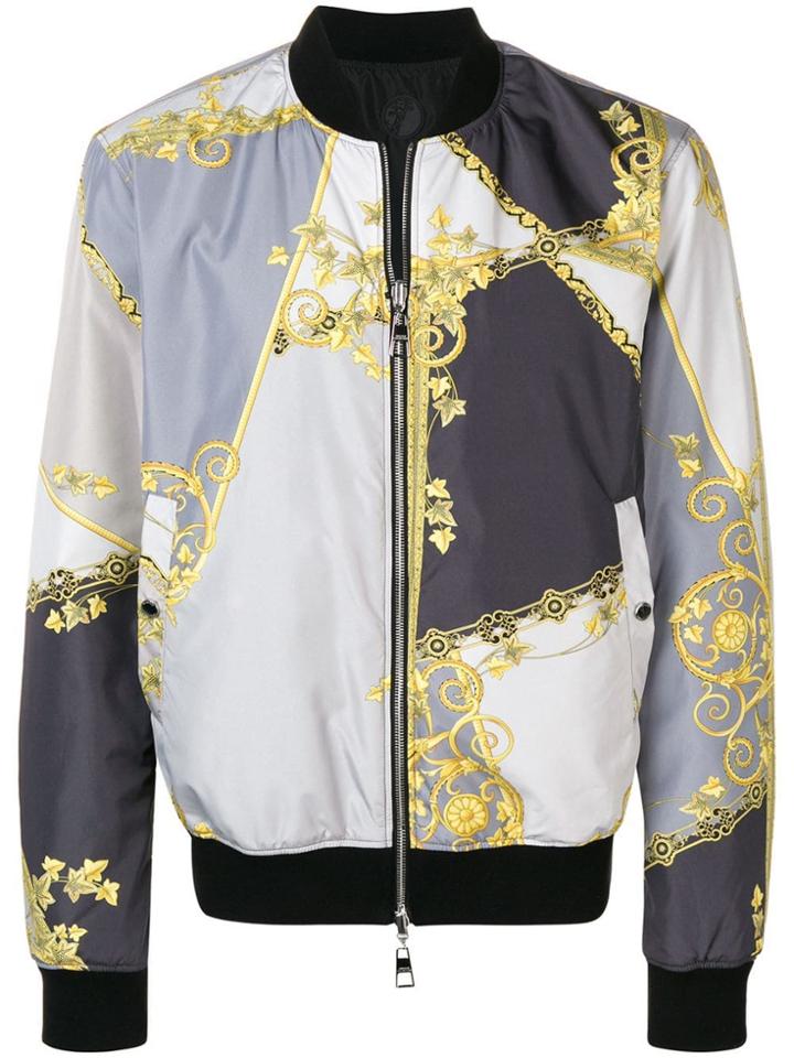 Versace Collection Baroque Print Bomber Jacket - Grey