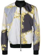 Versace Collection Baroque Print Bomber Jacket - Grey