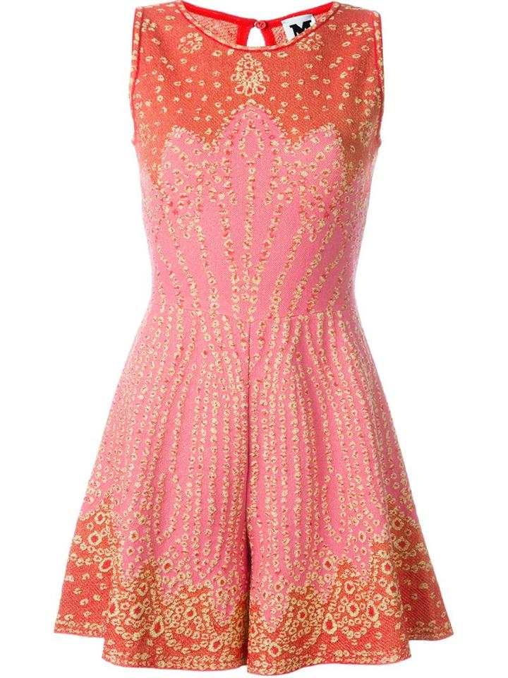 M Missoni Wide Leg Jacquard Jumpsuit, Women's, Size: 42, Red, Polyamide/polyester/viscose/metallized Polyester