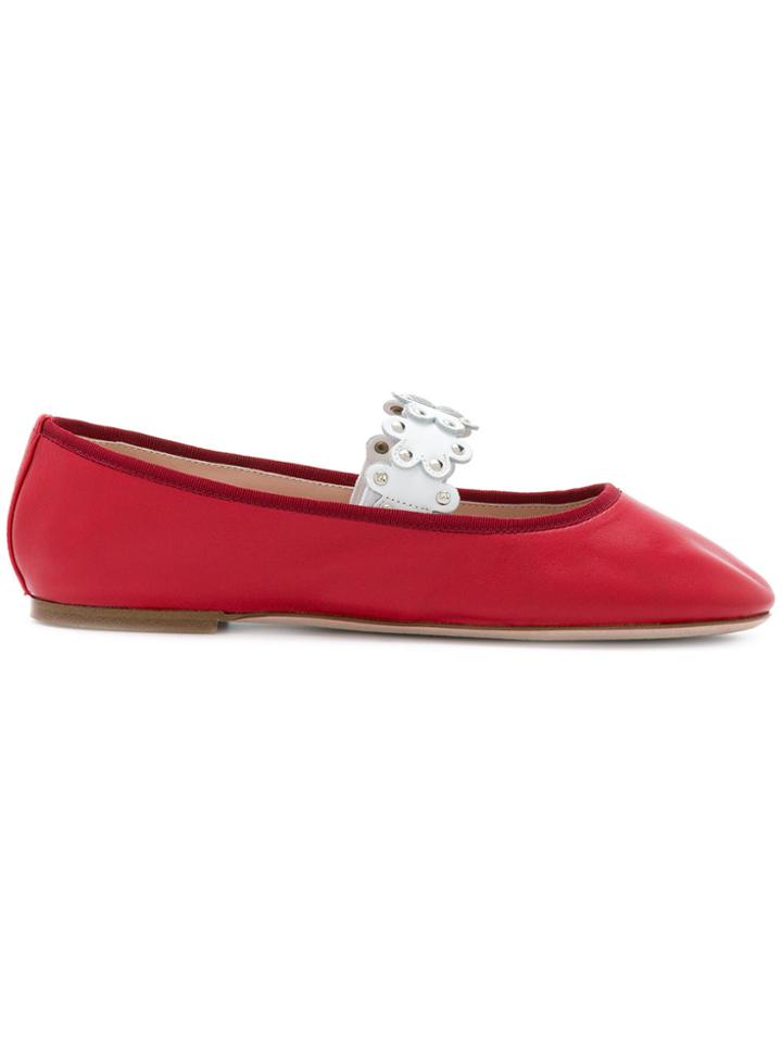 Red Valentino Studded Strap Ballerinas