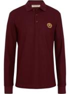 Burberry Long-sleeve Archive Logo Cotton Piqué Polo Shirt - Red