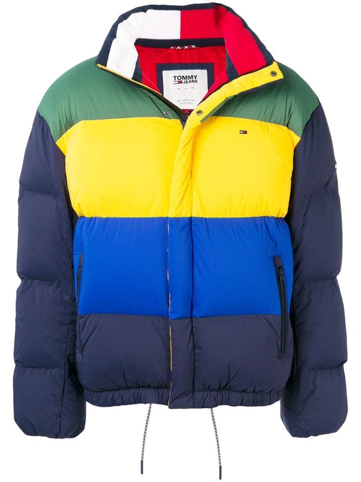 Tommy Jeans Tjm Colour Block Padded Jacket - Blue