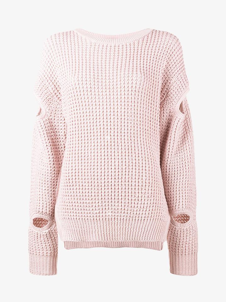 Preen By Thornton Bregazzi Waffle Knit Jumper, Women's, Size: Medium, Pink/purple, Cotton/acrylic